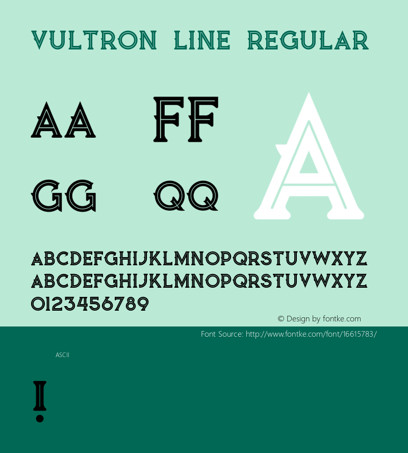 Vultron line Regular Version 1.000 Font Sample