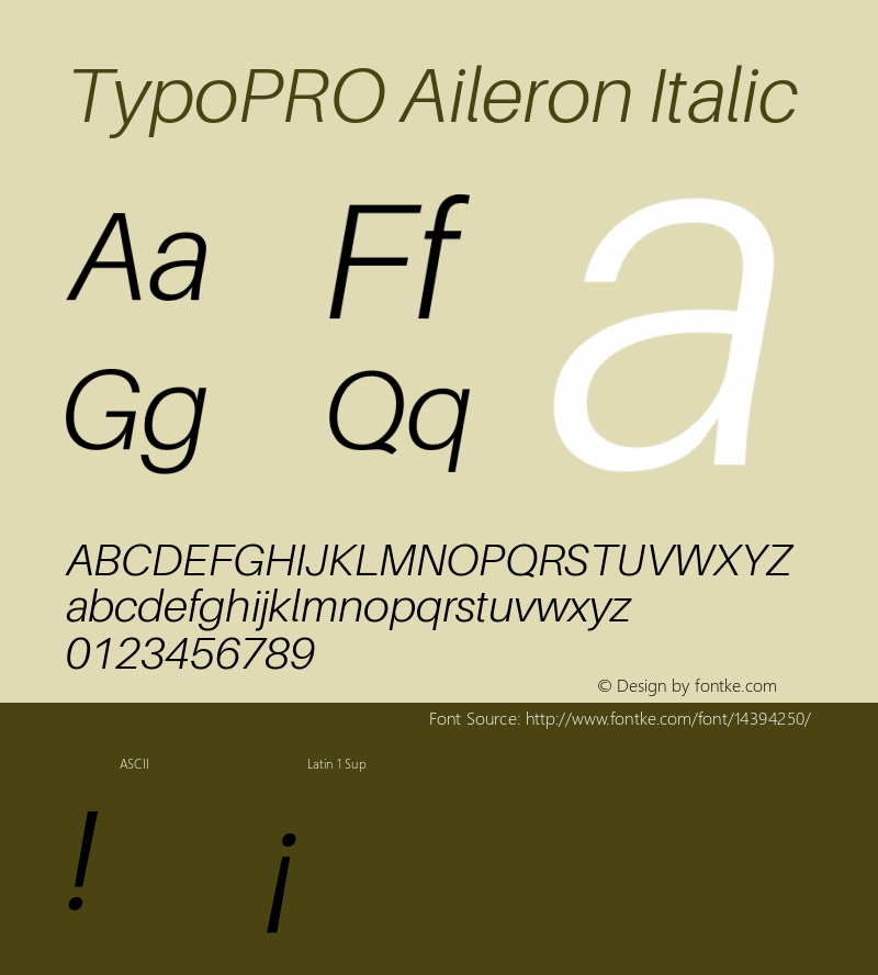 TypoPRO Aileron Italic Version 1.000;PS 001.000;hotconv 1.0.70;makeotf.lib2.5.58329 Font Sample