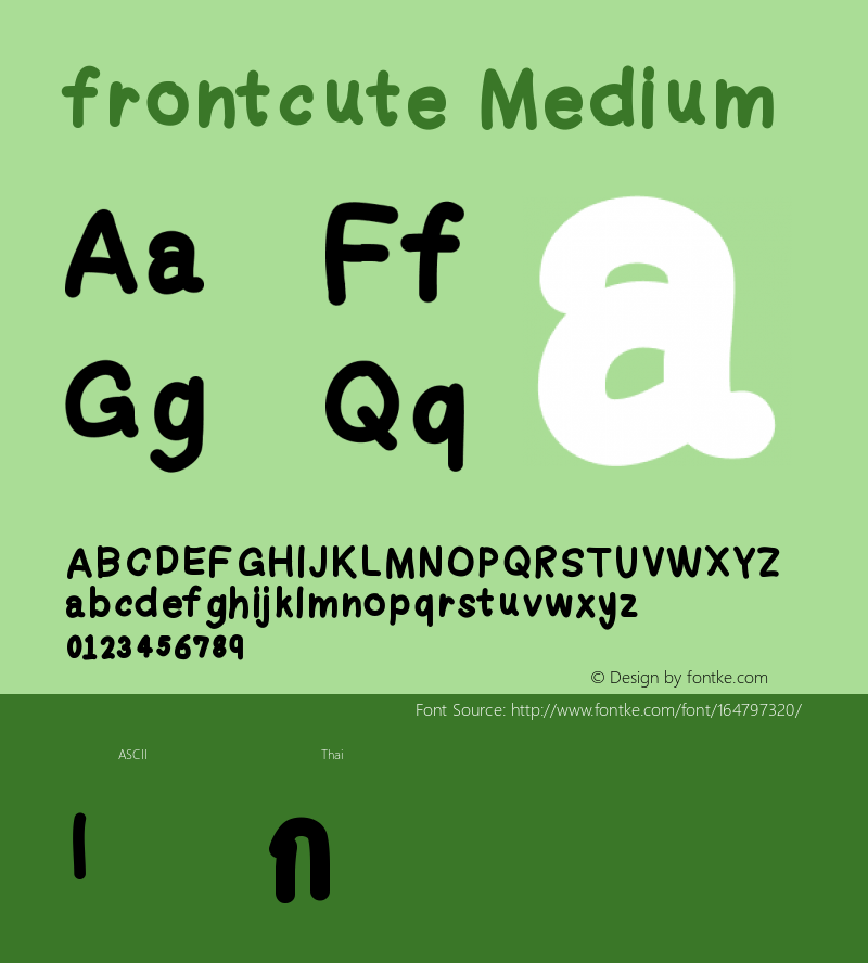 frontcute Version 001.000 Font Sample