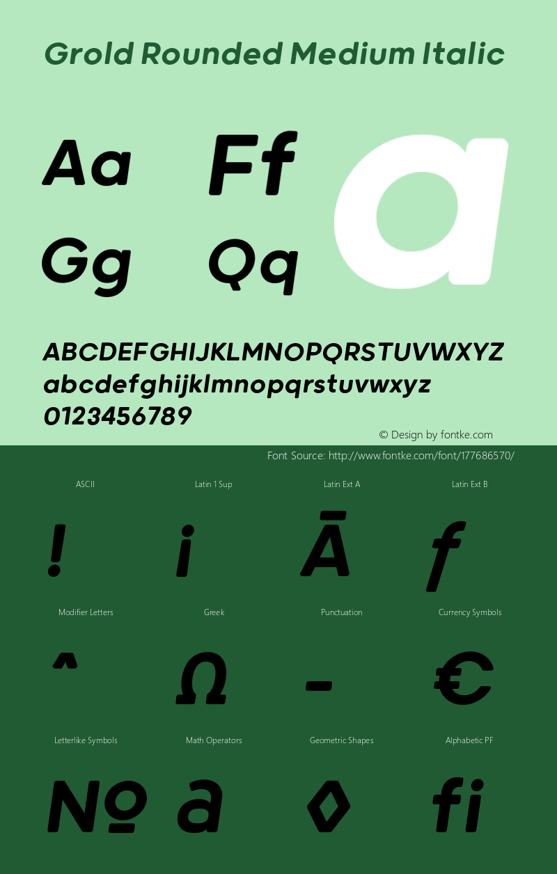 GroldRounded-MediumItalic Version 1.000图片样张