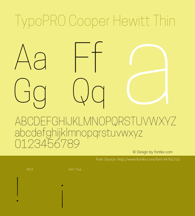 TypoPRO Cooper Hewitt Thin 1.000 Font Sample