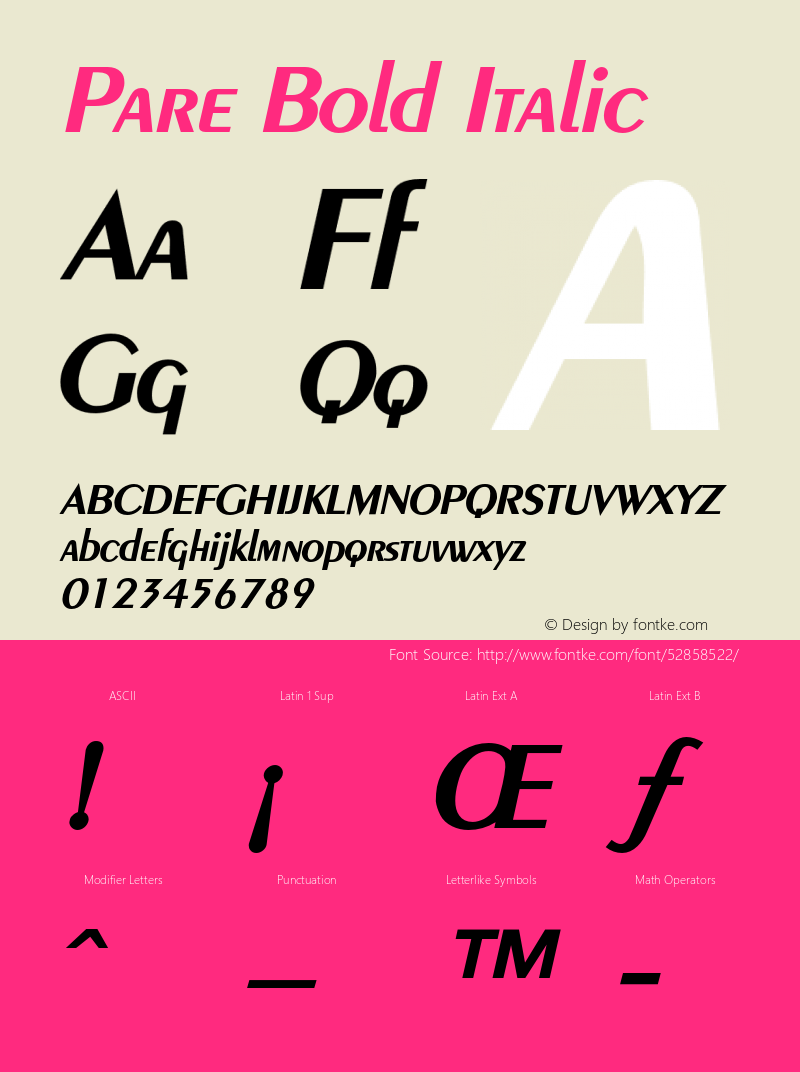 PareBoldItalic Altsys Fontographer 4.1 1/9/95 {DfLp-URBC-66E7-7FBL-FXFA} Font Sample