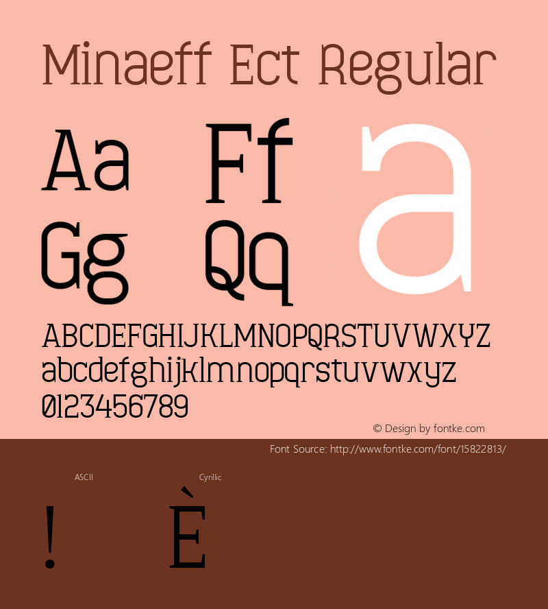 Minaeff Ect Regular 1.0; ttfautohint (v1.4.1) Font Sample