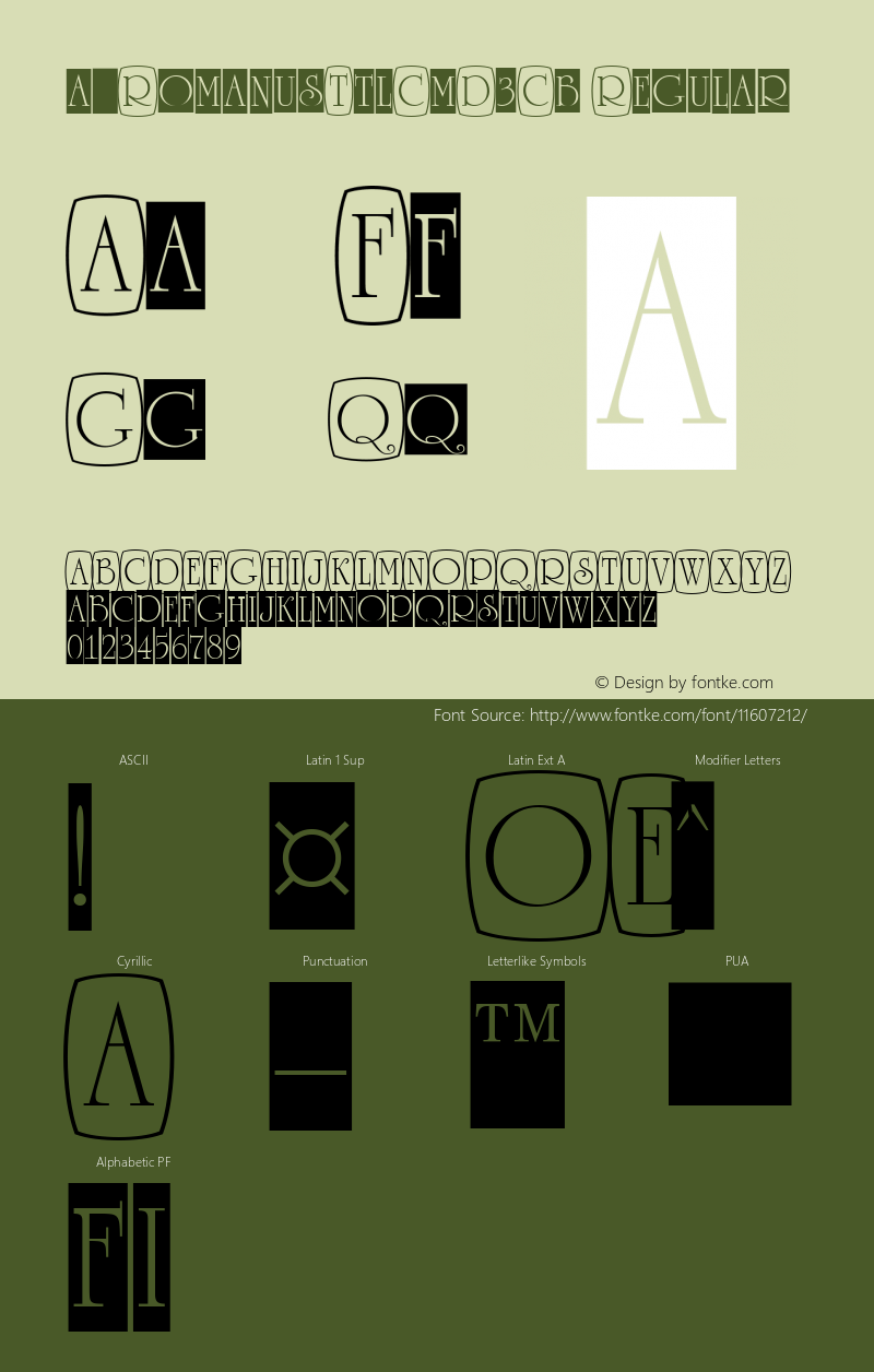 a_RomanusTtlCmD3Cb Regular 01.03 Font Sample