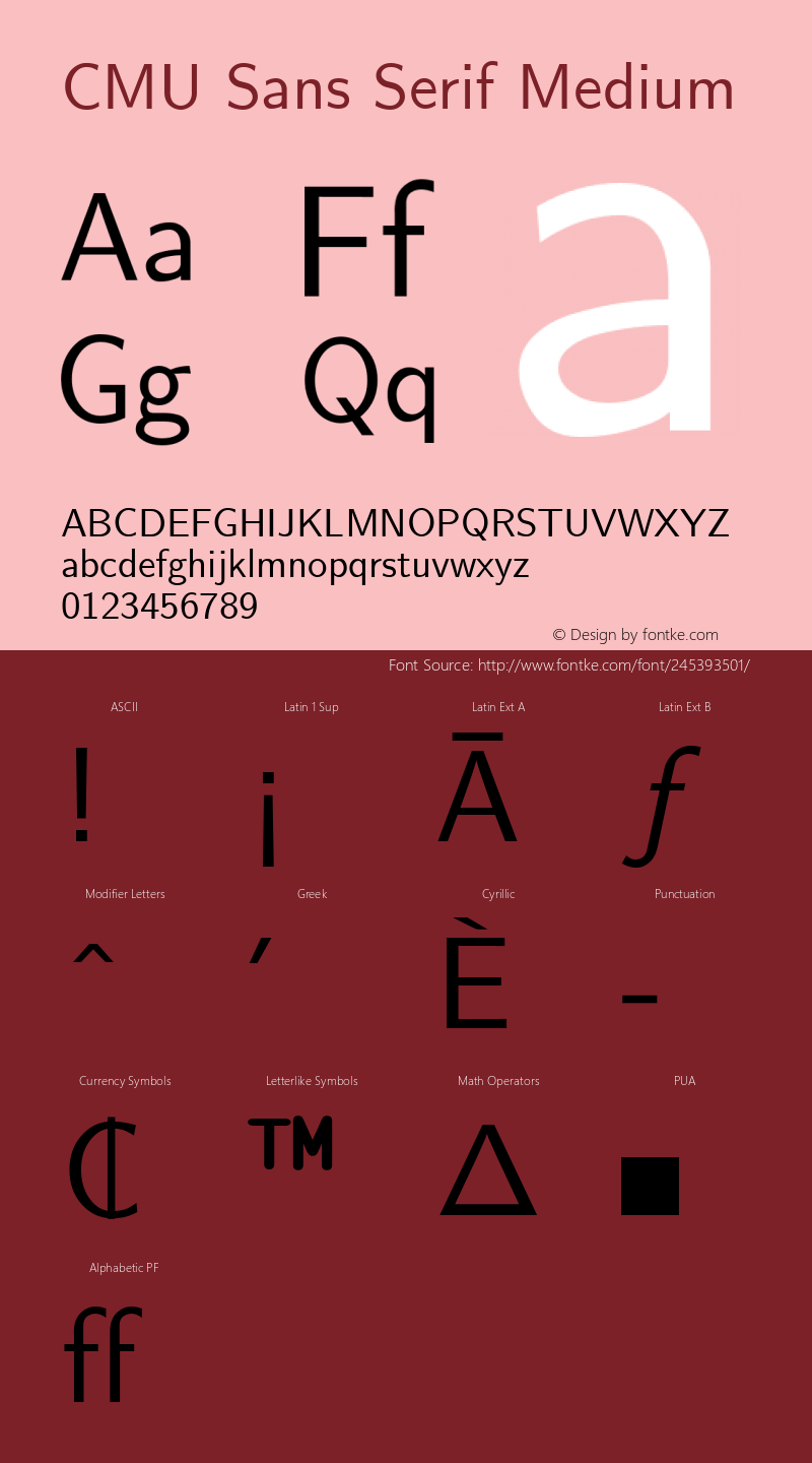 CMU Sans Serif Medium Version 0.7.0图片样张