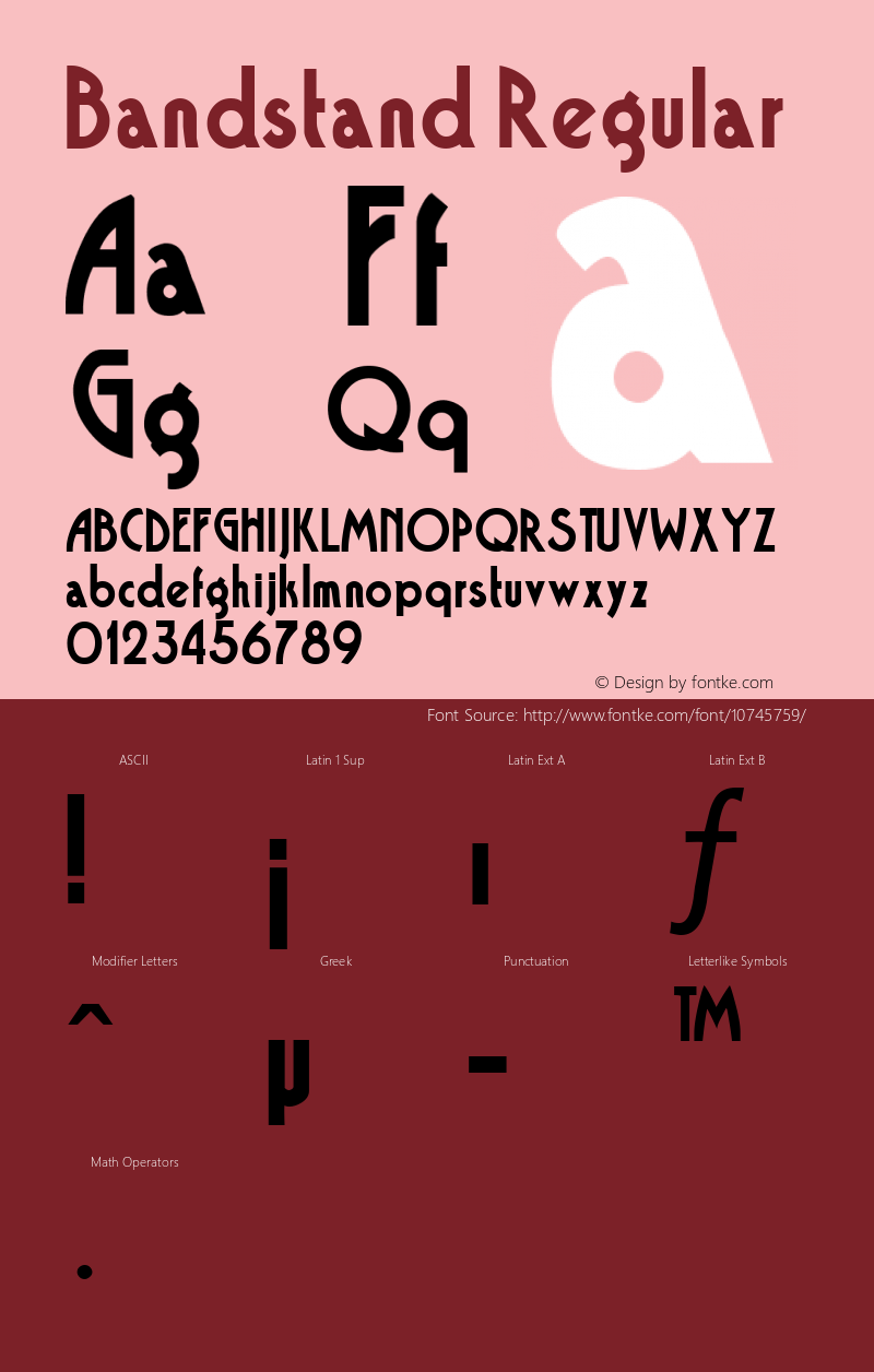 Bandstand Regular Rev. 003.000 Font Sample