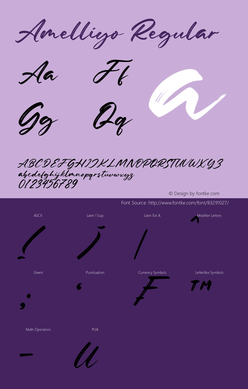 Amelliyo Version 1.00;August 24, 2020;FontCreator 12.0.0.2552 64-bit Font Sample