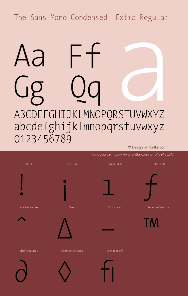 The Sans Mono Condensed- Extra Regular Version 001.000 Font Sample