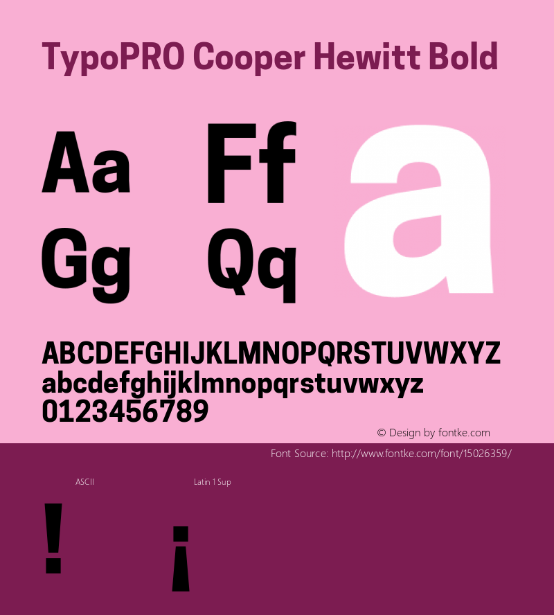 TypoPRO Cooper Hewitt Bold 1.000 Font Sample