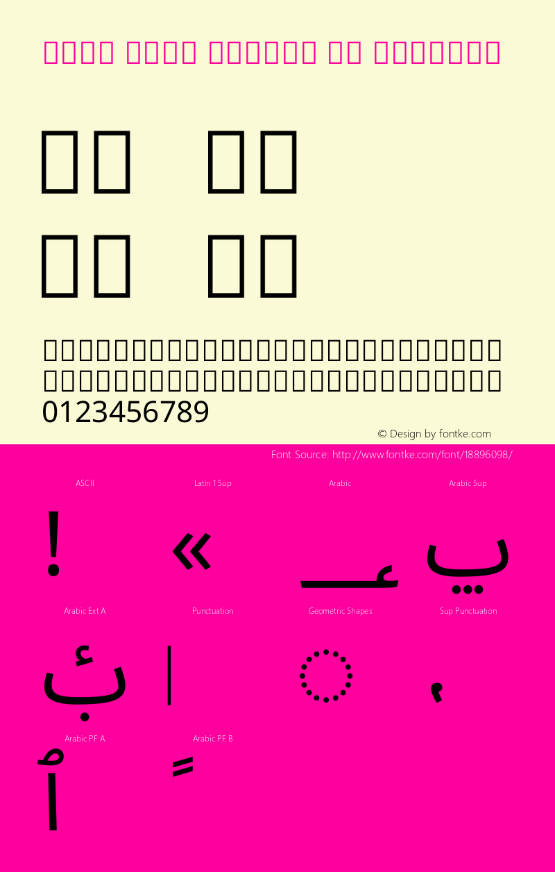 Noto Sans Arabic UI Regular Version 1.900 Font Sample