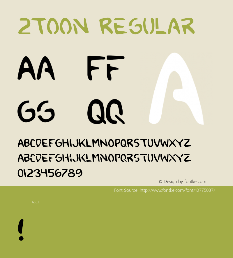 2Toon Regular 1 Font Sample