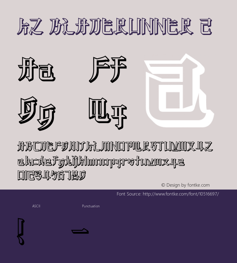 KZ BLADERUNNER 2 Macromedia Fon￿ographer 4.1J 09.6.28 Font Sample