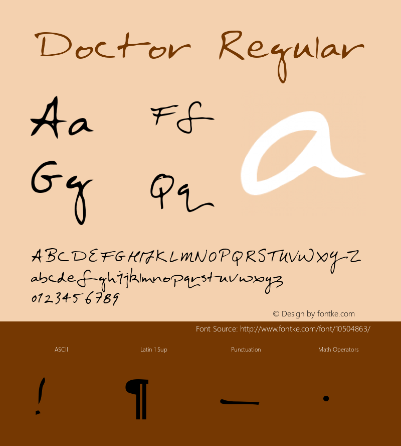 Doctor Regular Macromedia Fontographer 4.1 5/30/96 Font Sample