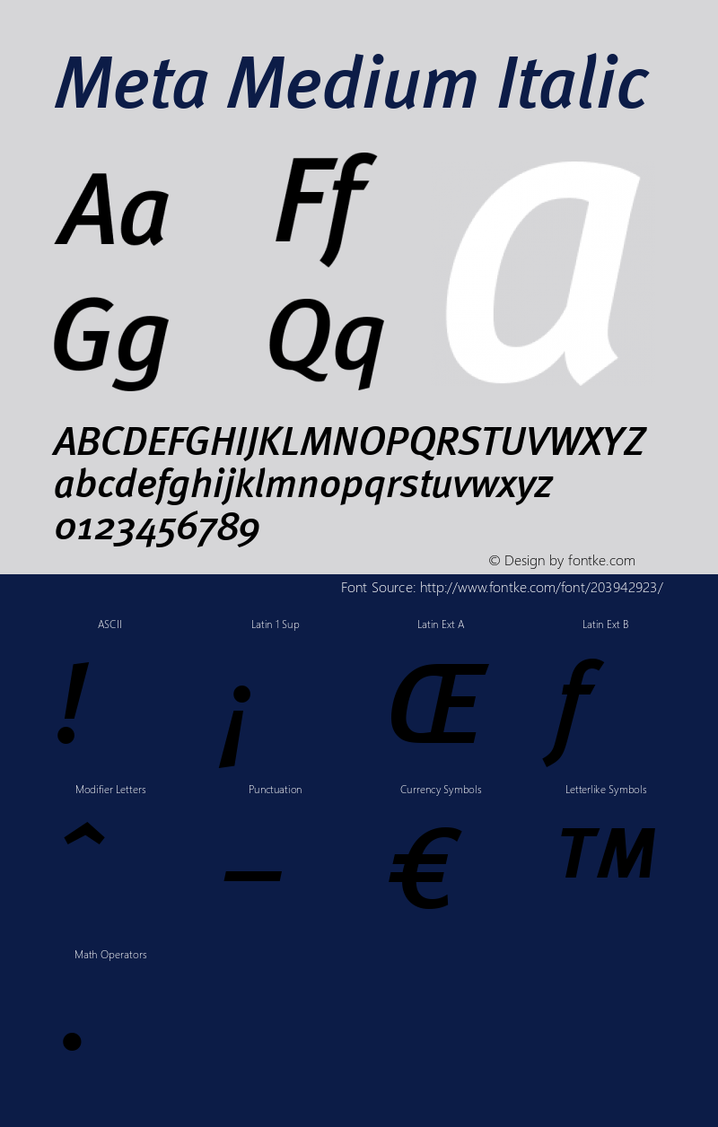 Meta-Medium Italic Version 4.301图片样张