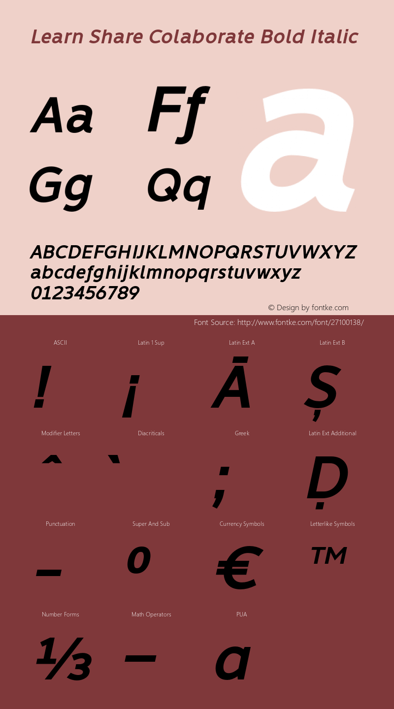 LearnShareColaborate-BoldItalic Version 1.00;September 17, 2018 Font Sample