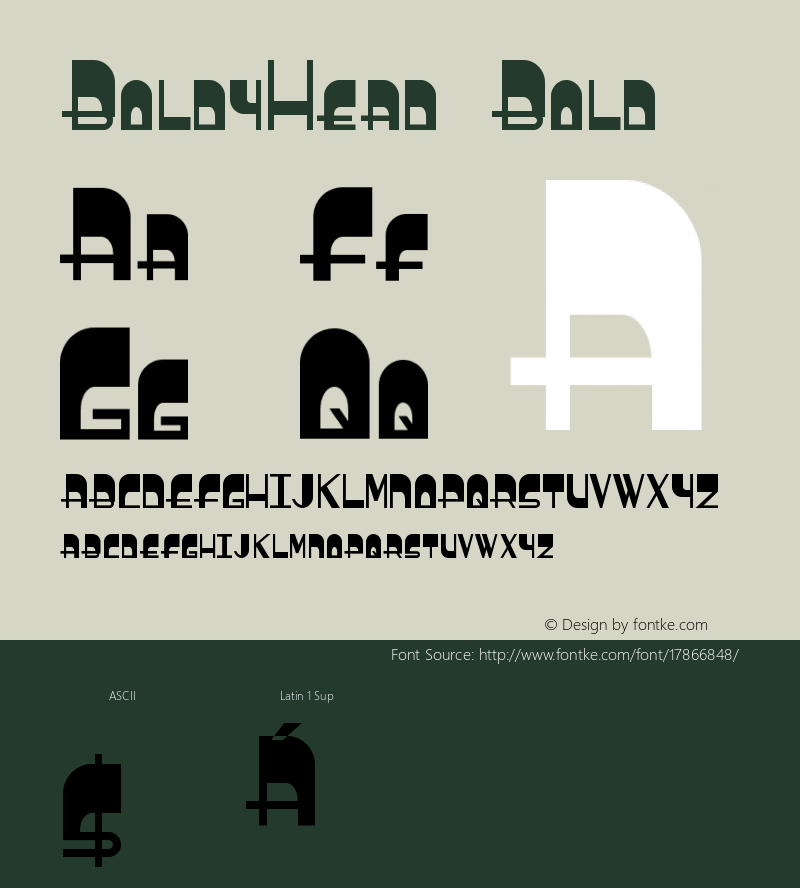 BoldyHead Bold Version 001.000 Font Sample