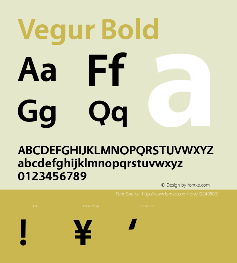 Vegur Bold 0.600 Font Sample