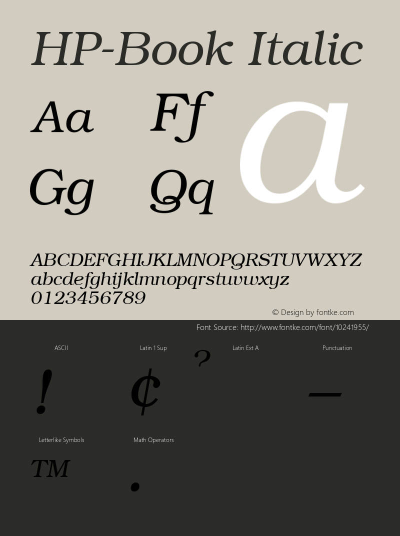 HP-Book Italic 2 Font Sample