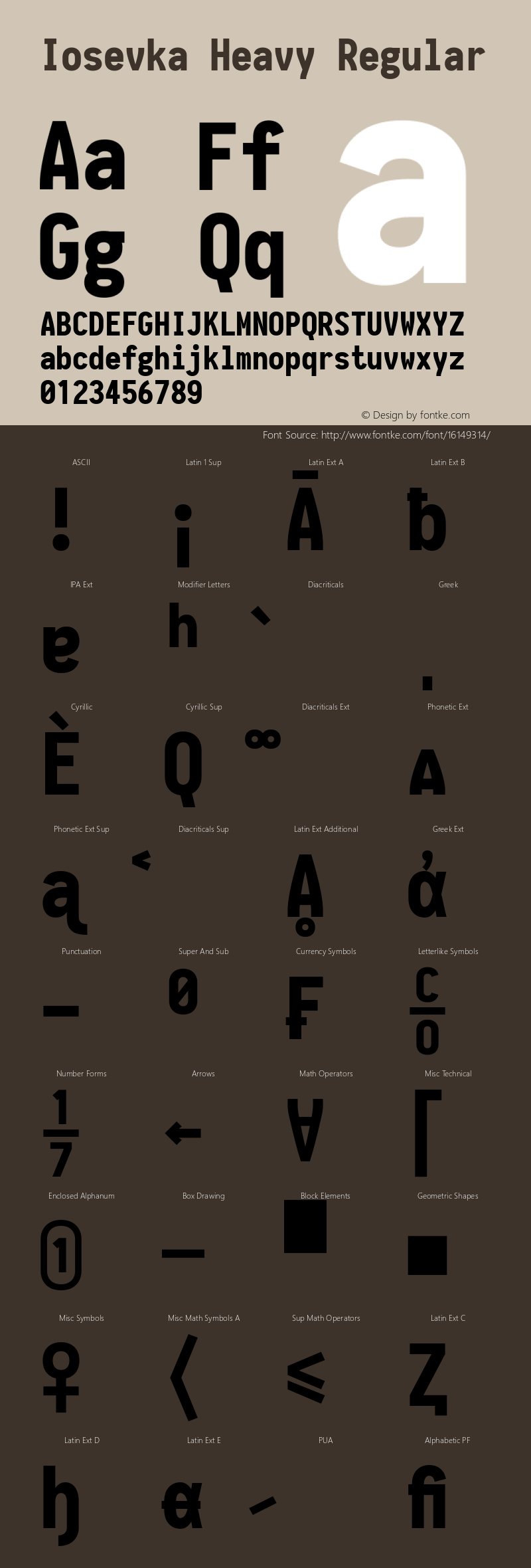 Iosevka Heavy Regular 1.7.4; ttfautohint (v1.5) Font Sample