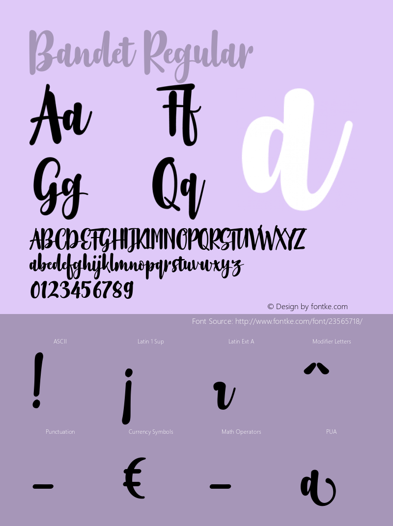 Bandet Version 1.000 Font Sample