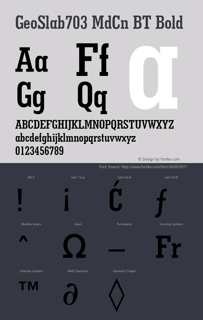 GeoSlab703 MdCn BT Bold mfgpctt-v1.52 Thursday, January 28, 1993 1:23:35 pm (EST) Font Sample