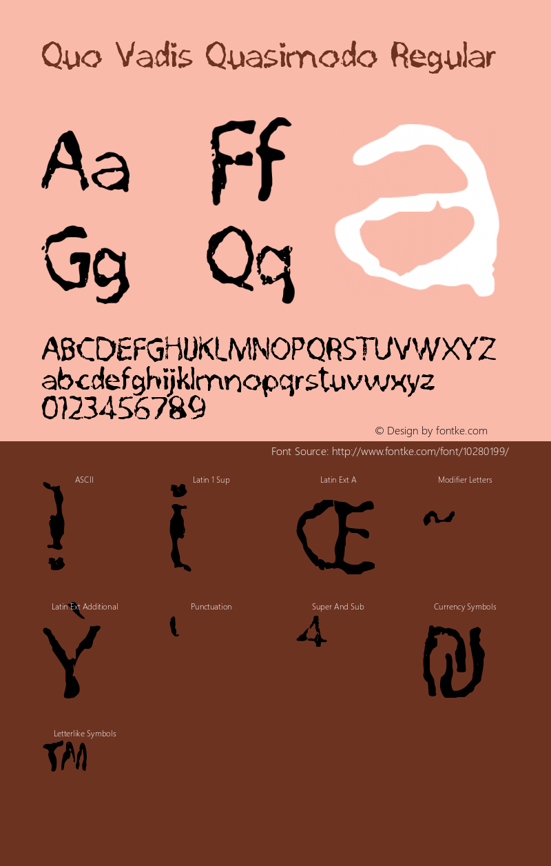 Quo Vadis Quasimodo Regular Version 1.002 Font Sample