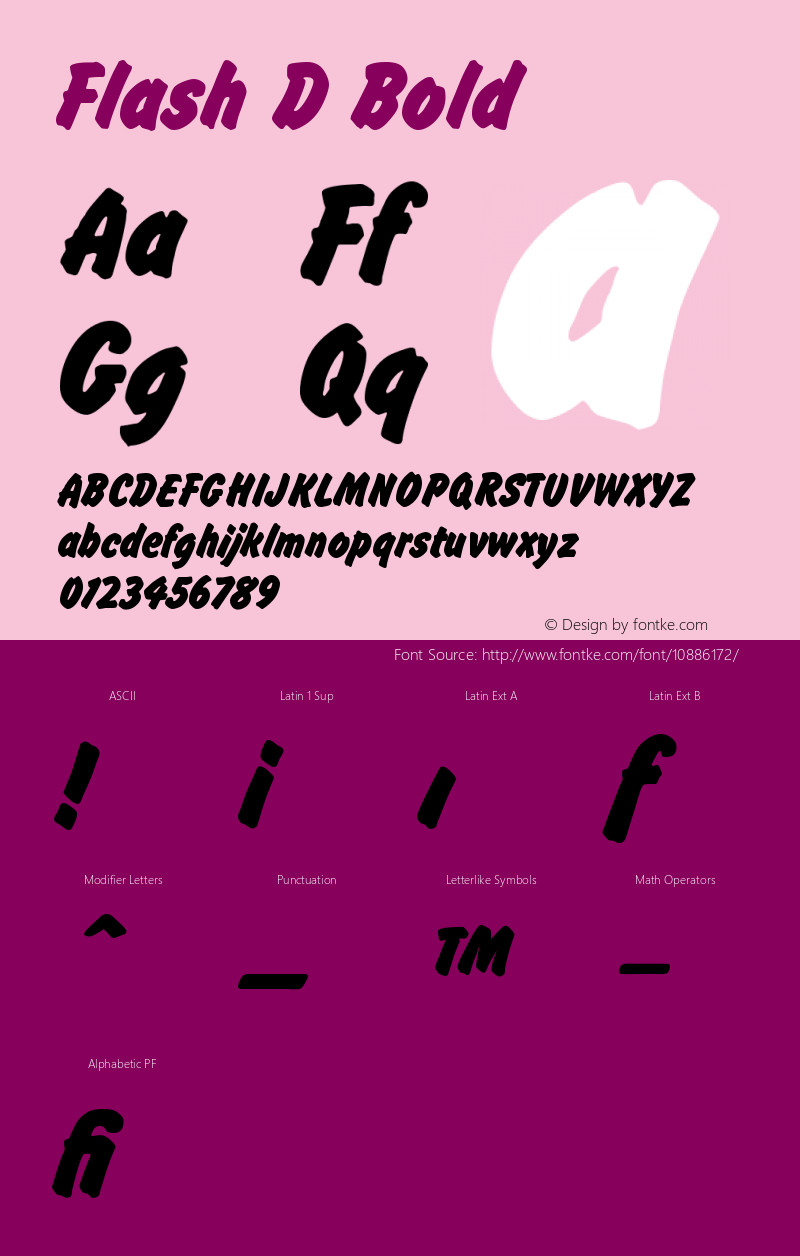 Flash D Bold Version 001.005 Font Sample