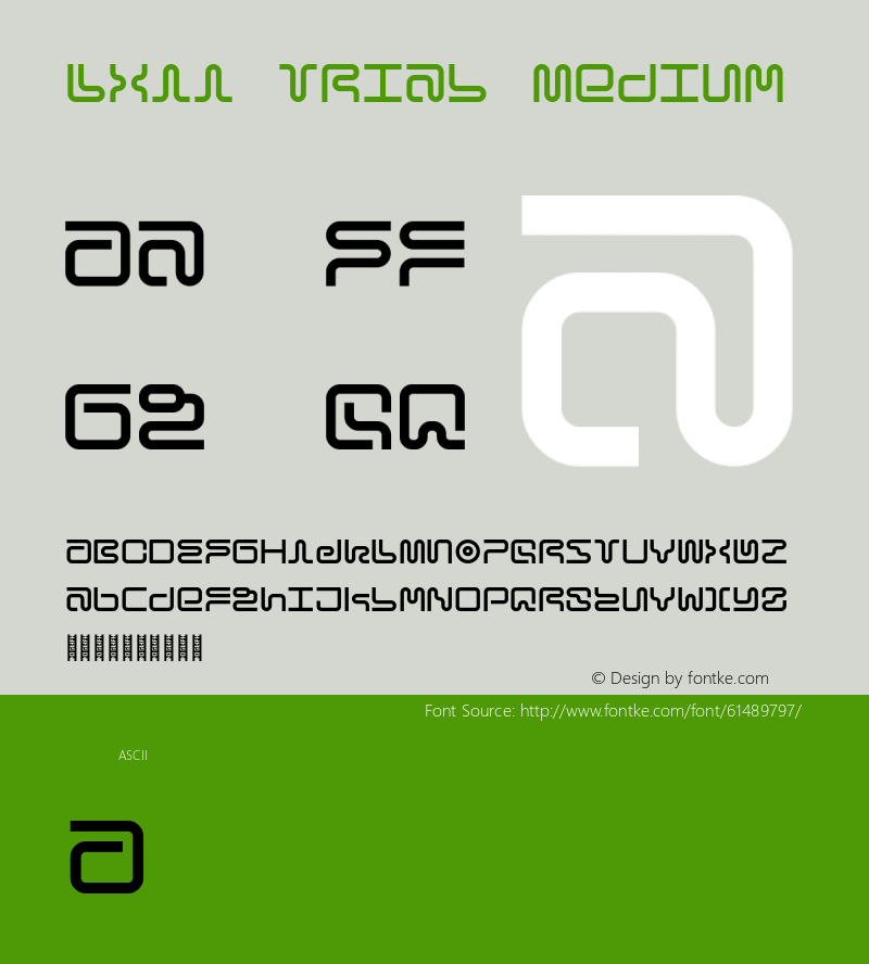 LXII Trial Medium Version 1.001 Font Sample