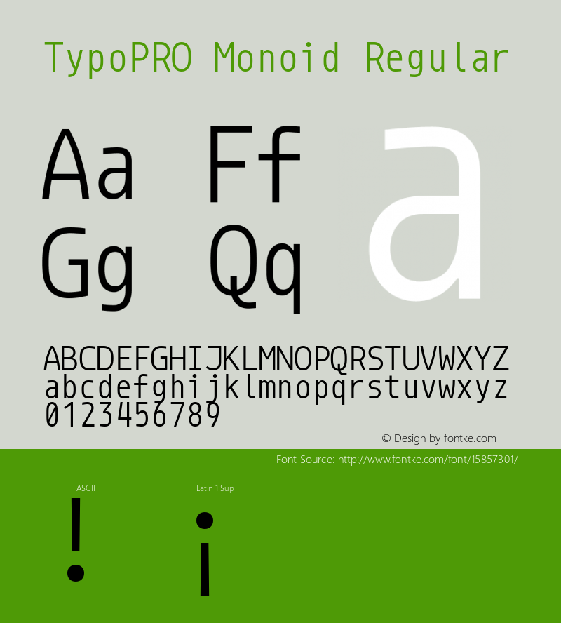 TypoPRO Monoid Regular Version 0.60 Font Sample