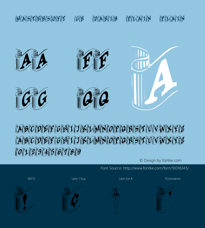 MasterSoft GR DaRib Plain Plain Altsys Fontographer 3.3  3/7/92 Font Sample