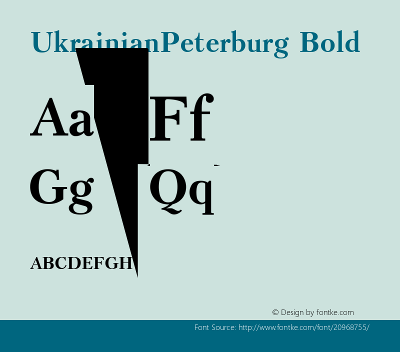 UkrainianPeterburg Bold 001.000 Font Sample