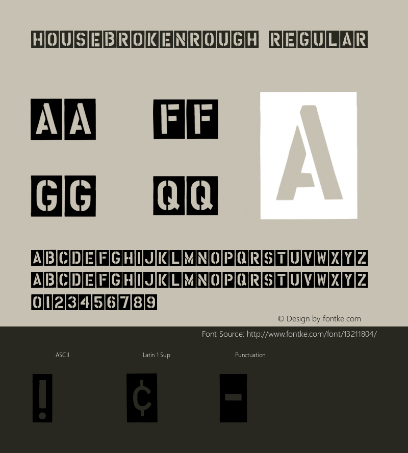 HouseBrokenRough Regular 001.000 Font Sample