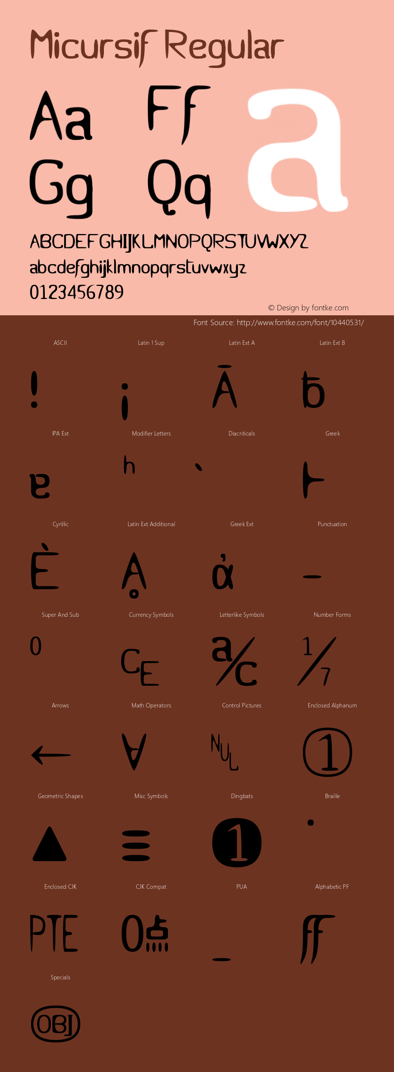 Micursif Regular 0.1 Font Sample