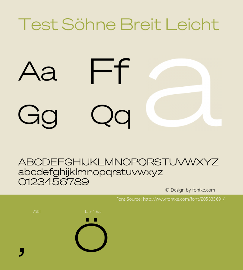 Test Söhne Breit Leicht Version 1.109;hotconv 1.0.116;makeotfexe 2.5.65601图片样张