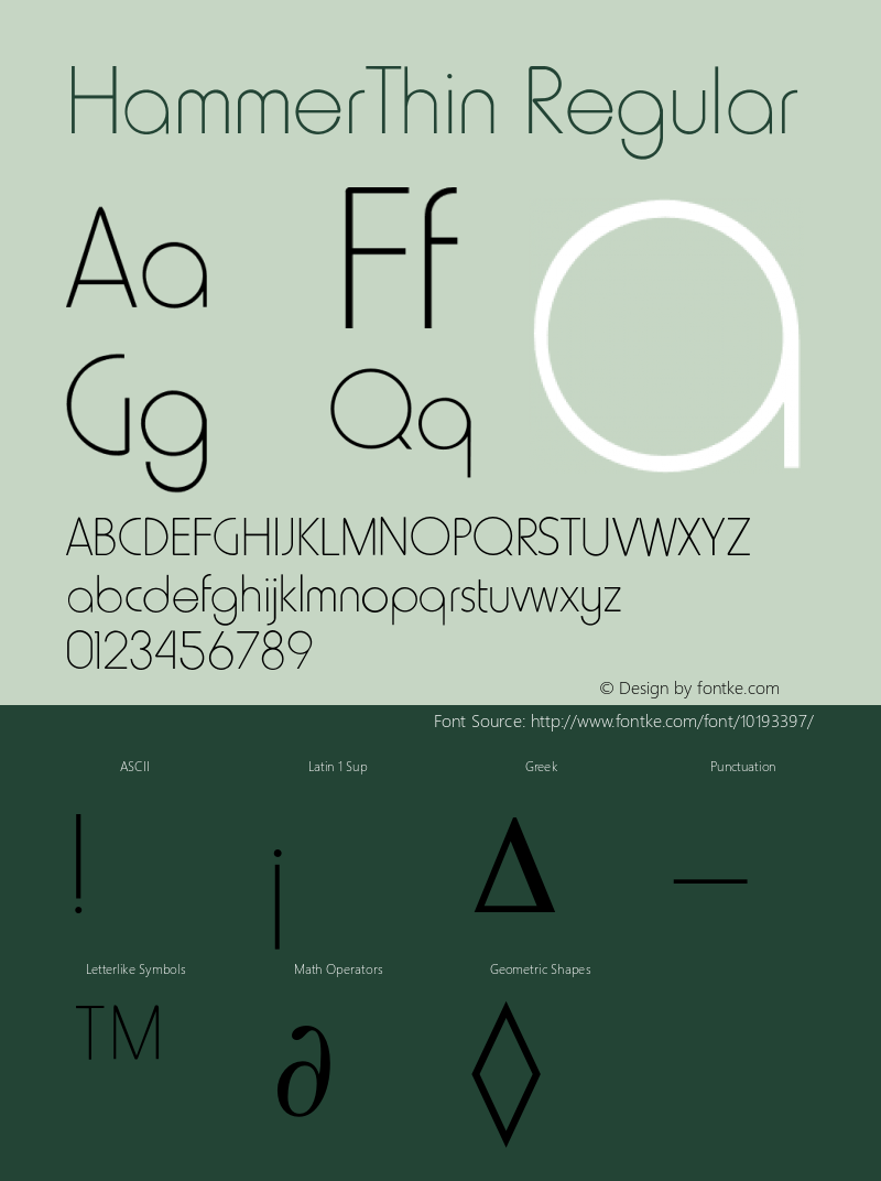 HammerThin Regular 001.001 Font Sample