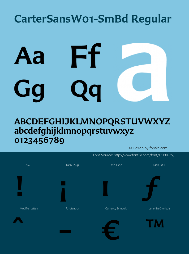 CarterSansW01-SmBd Regular Version 1.01 Font Sample