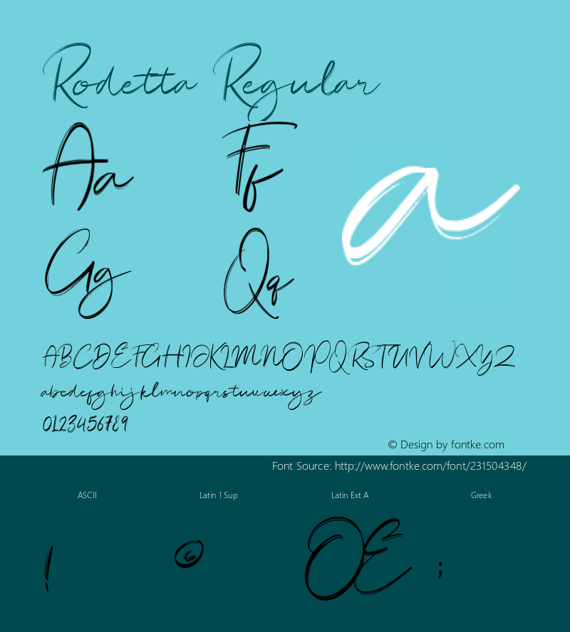 Rodetta Version 1.00;June 10, 2021;FontCreator 11.5.0.2422 64-bit图片样张