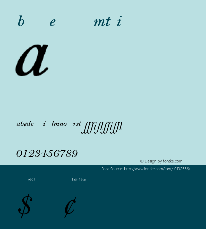 Bell Expert MT Italic 001.003 Font Sample