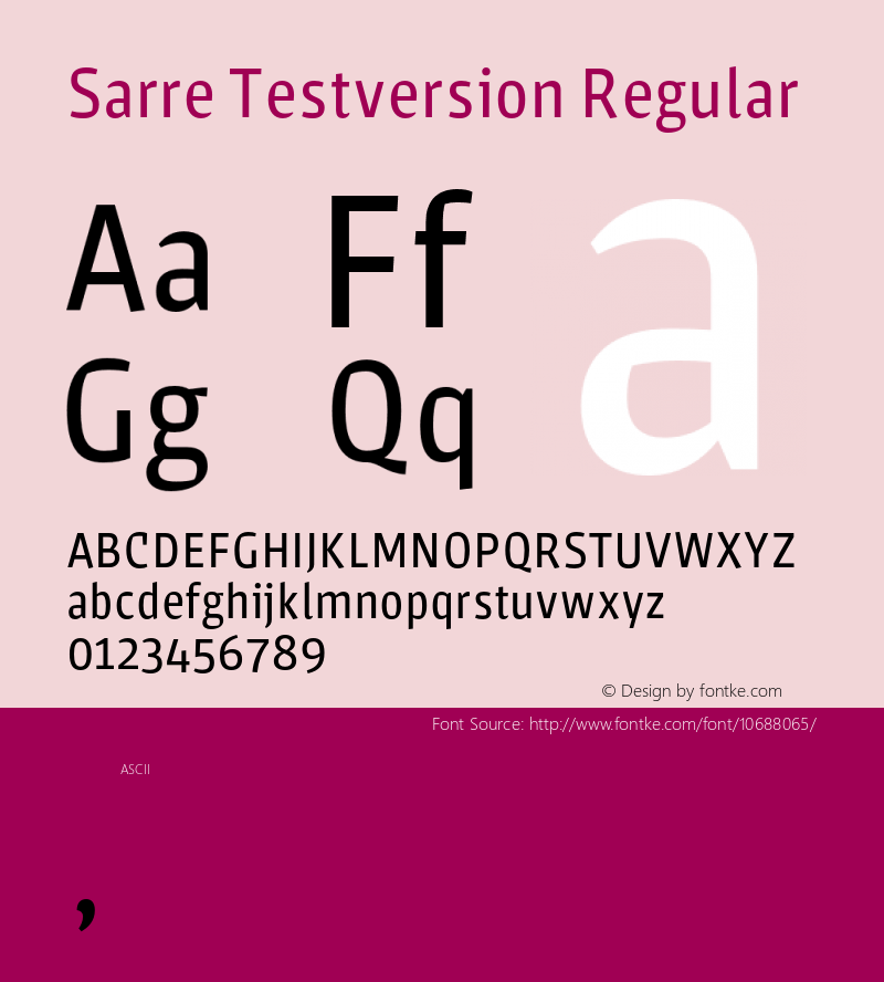 Sarre Testversion Regular Version 1.000;PS 001.000;hotconv 1.0.70;makeotf.lib2.5.58329 Font Sample