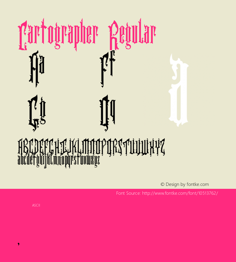 Cartographer Regular Version 1.0 Font Sample