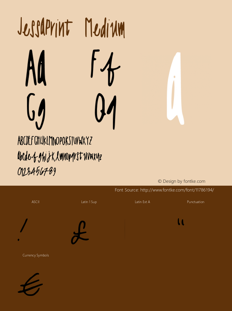 JessaPrint Medium Version 001.000 Font Sample