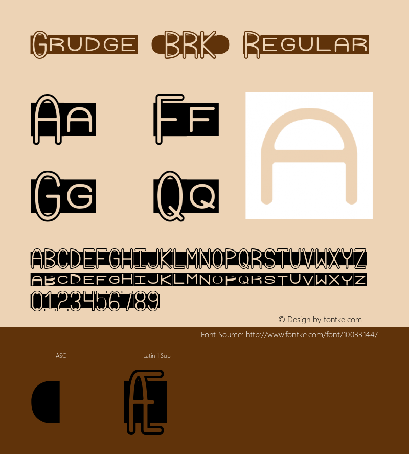 Grudge (BRK) Regular Version 2.01 Font Sample