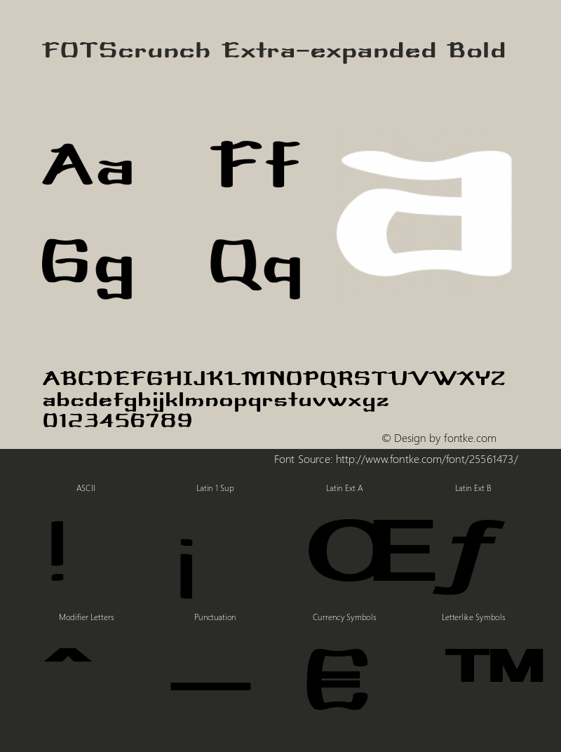 FOTScrunch-ExtraexpandedBold Version 1.000 Font Sample