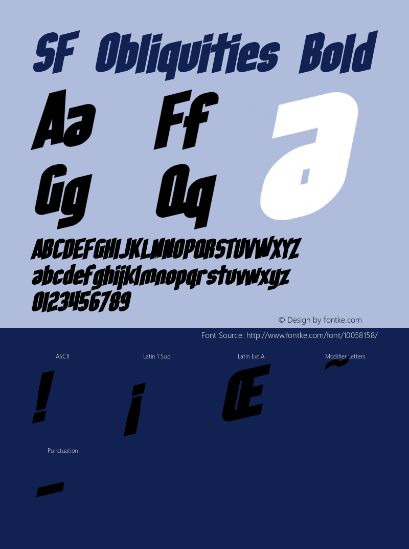 SF Obliquities Bold v1.0 - Freeware Font Sample