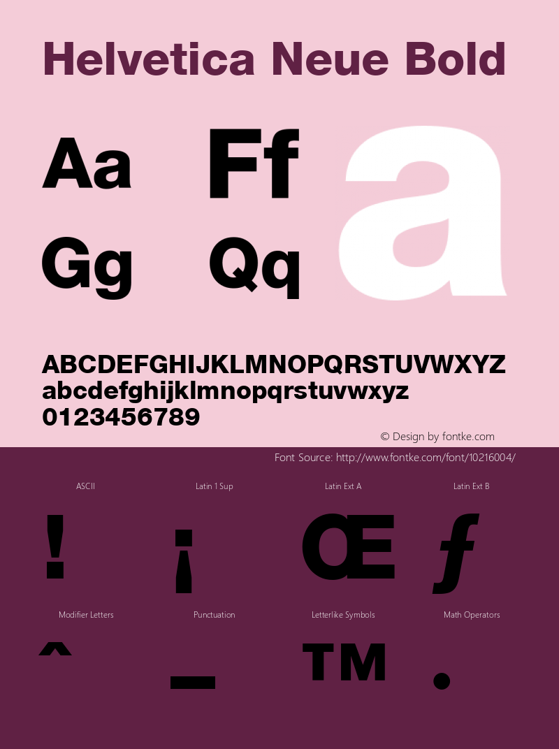 Helvetica Neue Bold Version 1.02 Font Sample