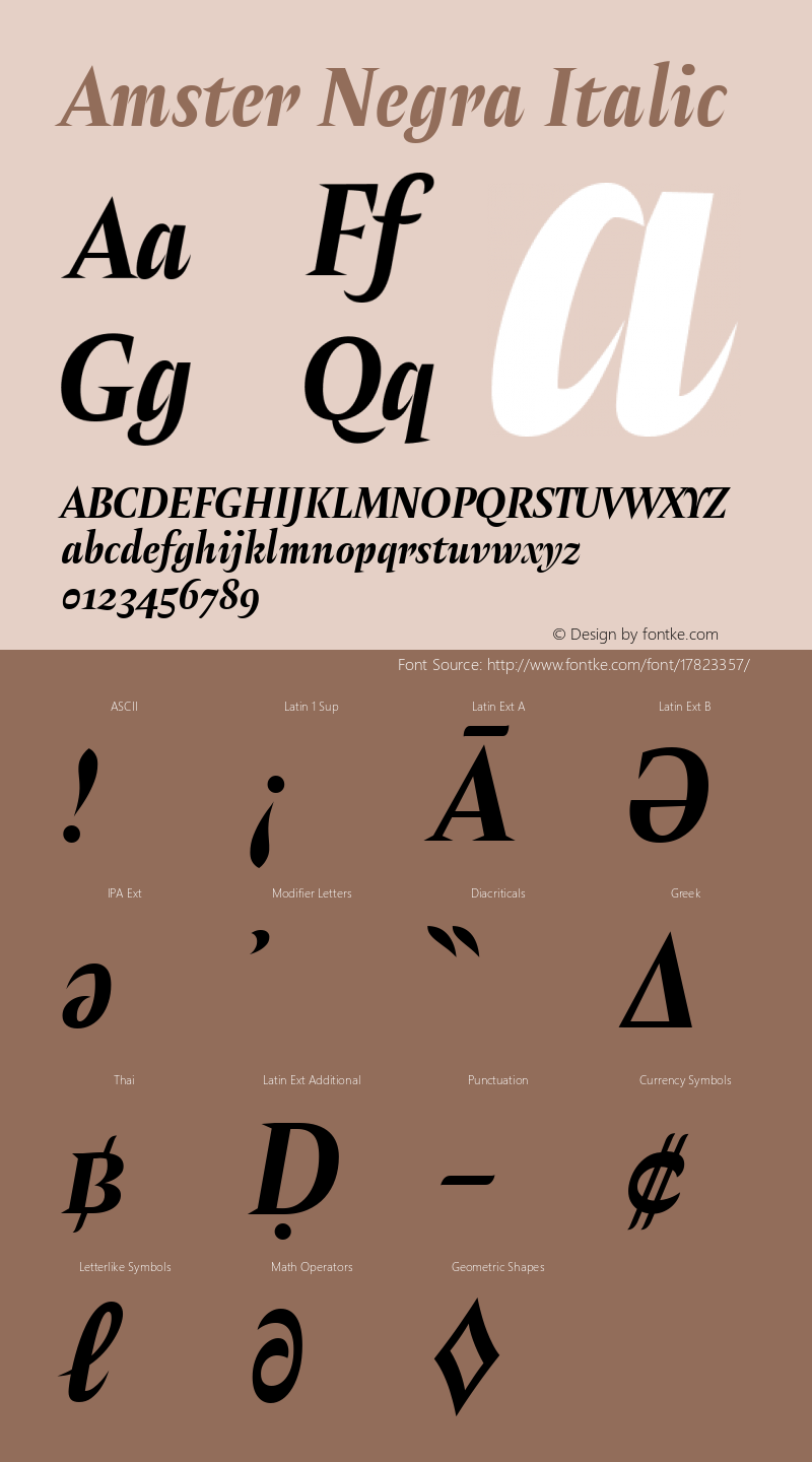 Amster Negra Italic Version 1.000;PS 001.000;hotconv 1.0.70;makeotf.lib2.5.58329 Font Sample