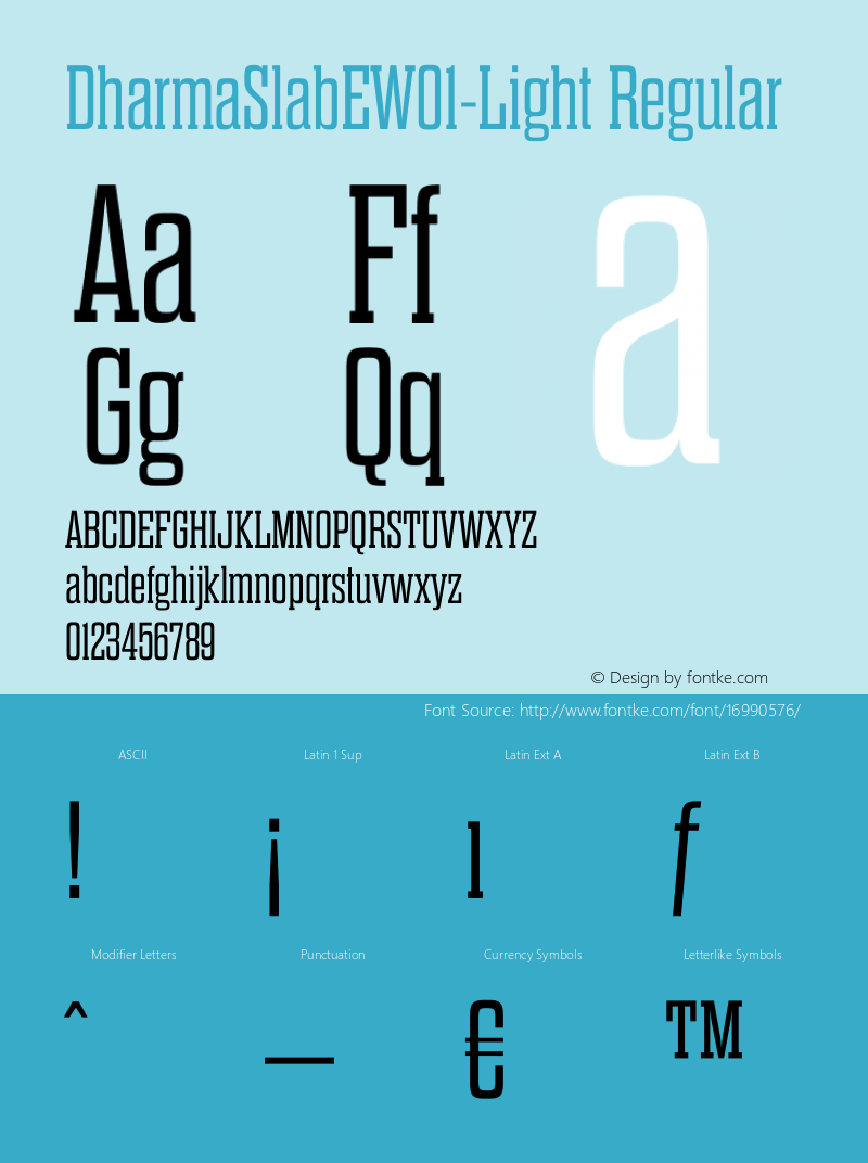 DharmaSlabEW01-Light Regular Version 1.00 Font Sample