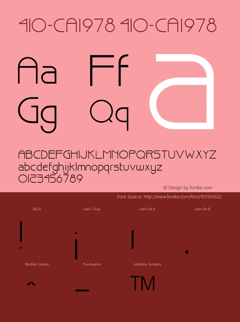 410-CAI978 410-CAI978 Version 3.0 Font Sample