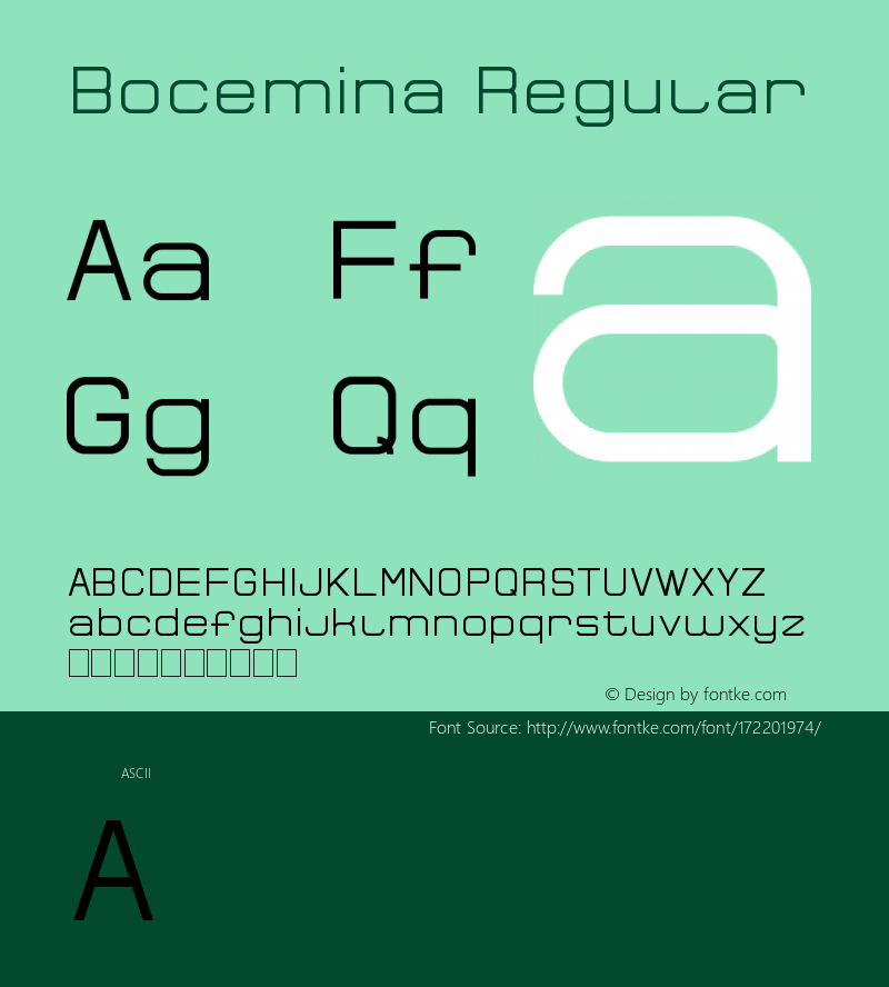 Bocemina Version 1.00 July 7, 2016, initial release图片样张