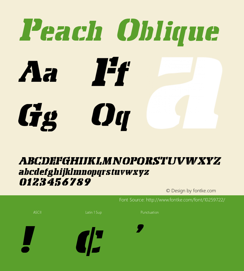 Peach Oblique 1.0 Wed Sep 21 11:43:34 1994 Font Sample